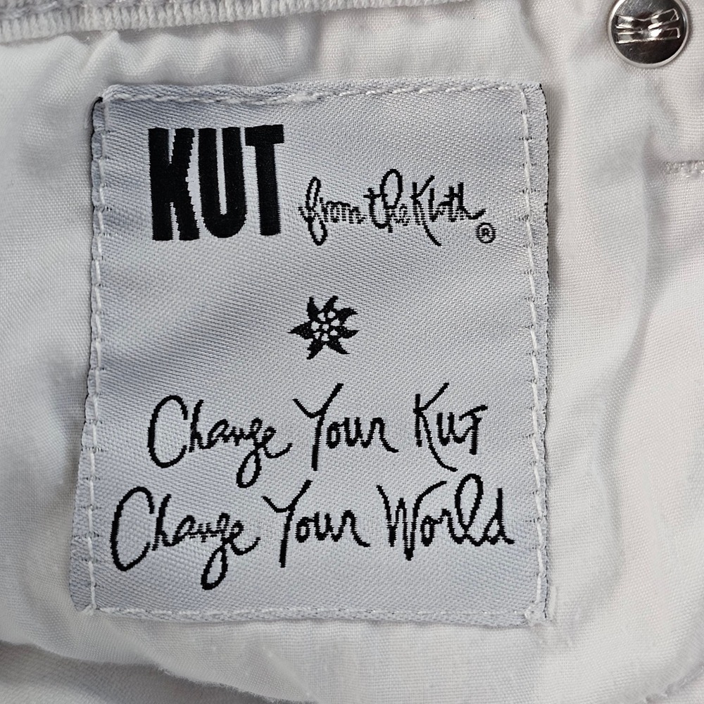 Kut from the Kloth Boyfriend‎ Jeans Women's 14 White Denim Stretch Bardot Skinny - Picture 7 of 15